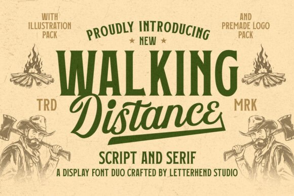 Walking Distance Typeface for Vintage Branding